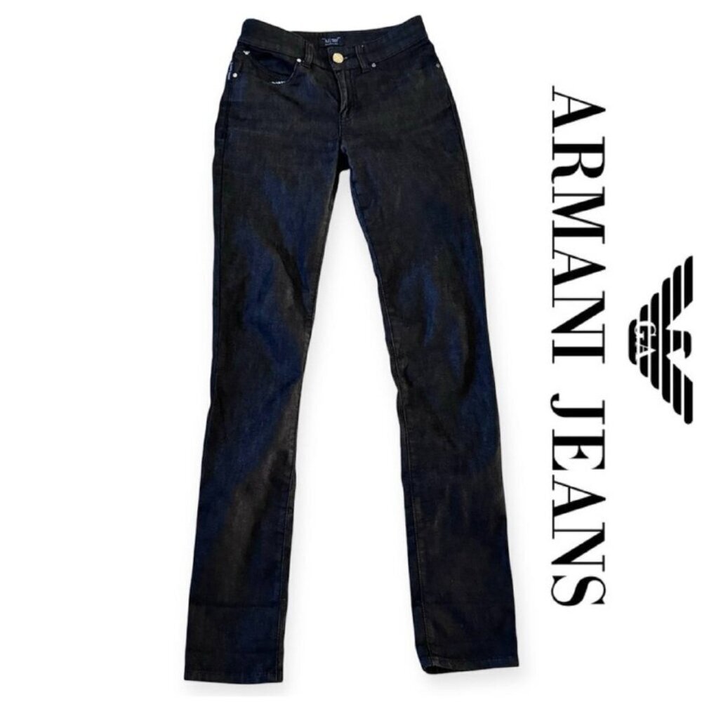 NWOT! Authentic Armani Jeans Long Straight Leg Jeans in Dark Grey - Size 25